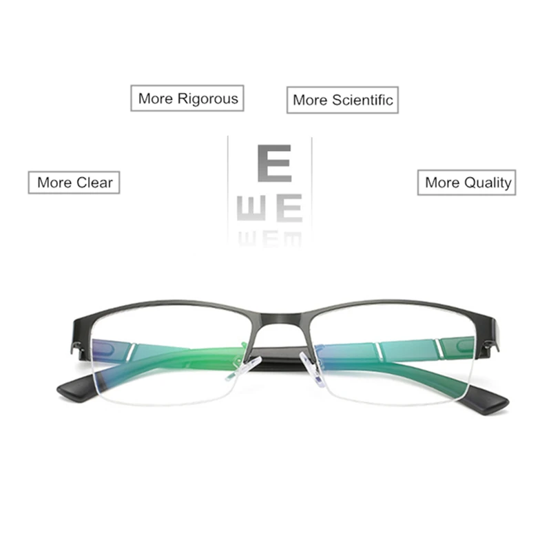 Myopia Glasses Diopter-0.5-1-1.5-2-2.5 To-6 Women Men Upscale TR90 Half Frame Finished Prescription Spectacles Nearsighted