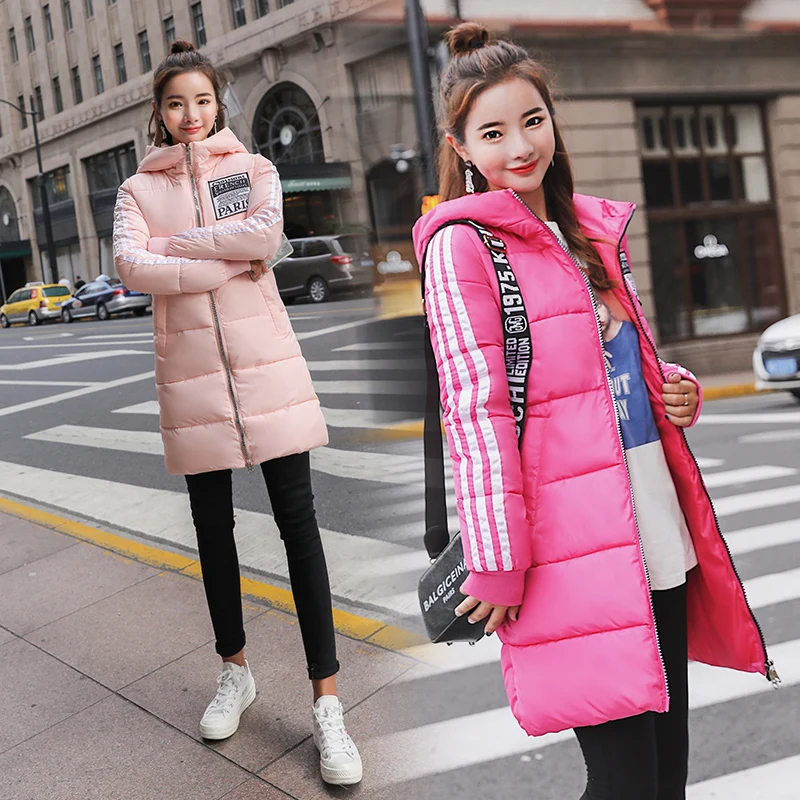 Kopen Parka Vrouwen Nieuwe Winter Donsjack Vrouwen Jas Lange Hooded Uitloper Vrouwelijke Parka Dikke Katoenen Gewatteerde Vrouwelijke Basic Jassen Overalls