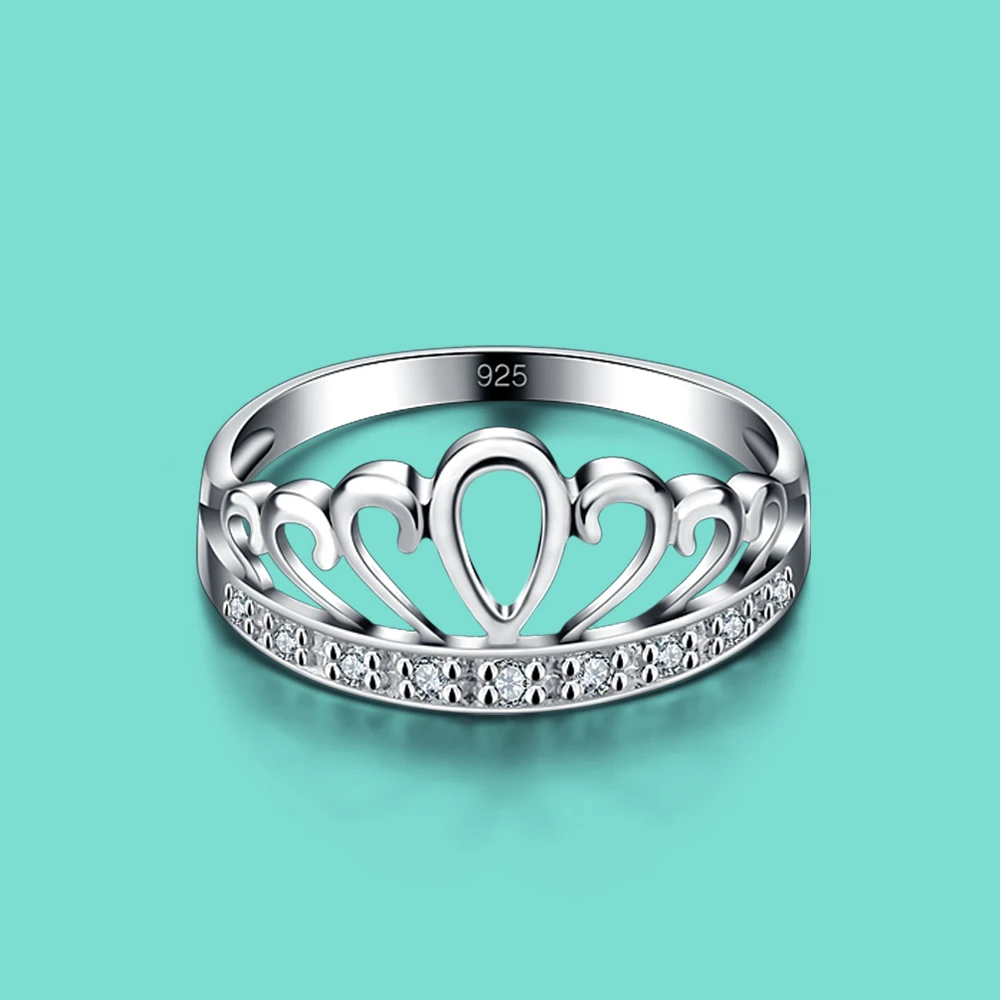 Fine Jewelry Women's 100% 925 Sterling Silver Ring Minimalism Genuine Crown Cocktail Party Accessories Birthday Gift | Украшения и