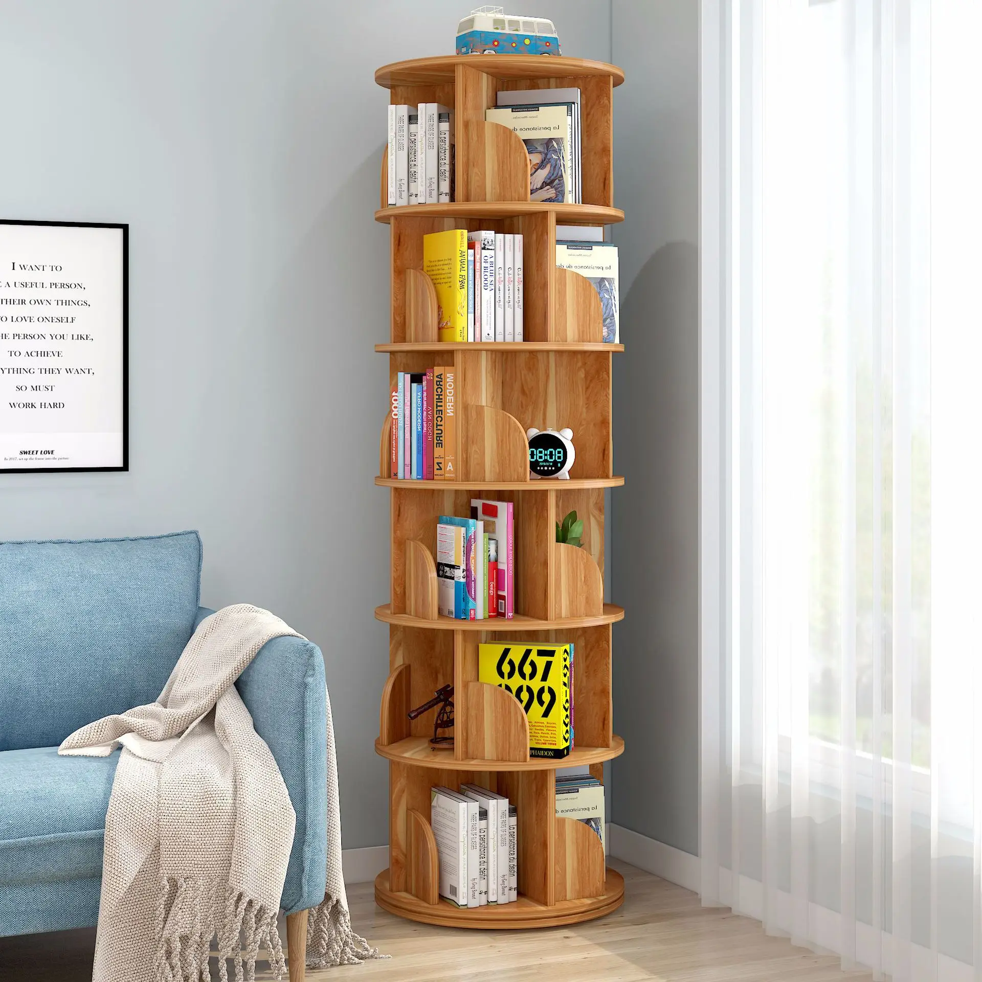Book Shelves Living Room Rotating Bookshelf Books Rotating Book
