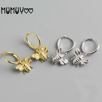 

S925 sterling silver simple fashion charm insect women's earrings bee shape ear buckle all-match earring female jewelry
