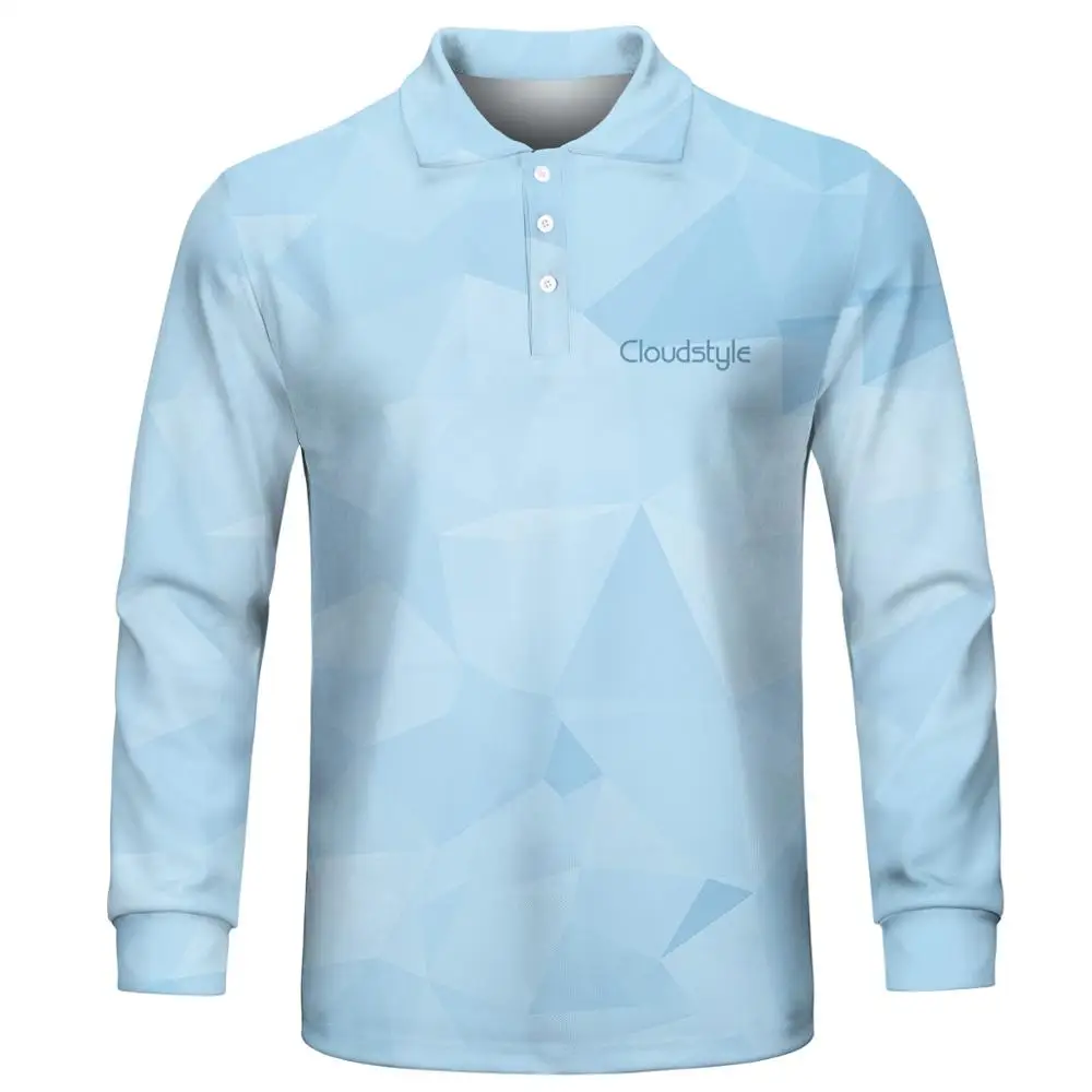 Мужские 3D рубашки поло Синие градиентные повседневные свободные мужские рубашки-поло Толстовка Harajuku 3D печать рубашки поло для мужчин плюс размер S-5XL