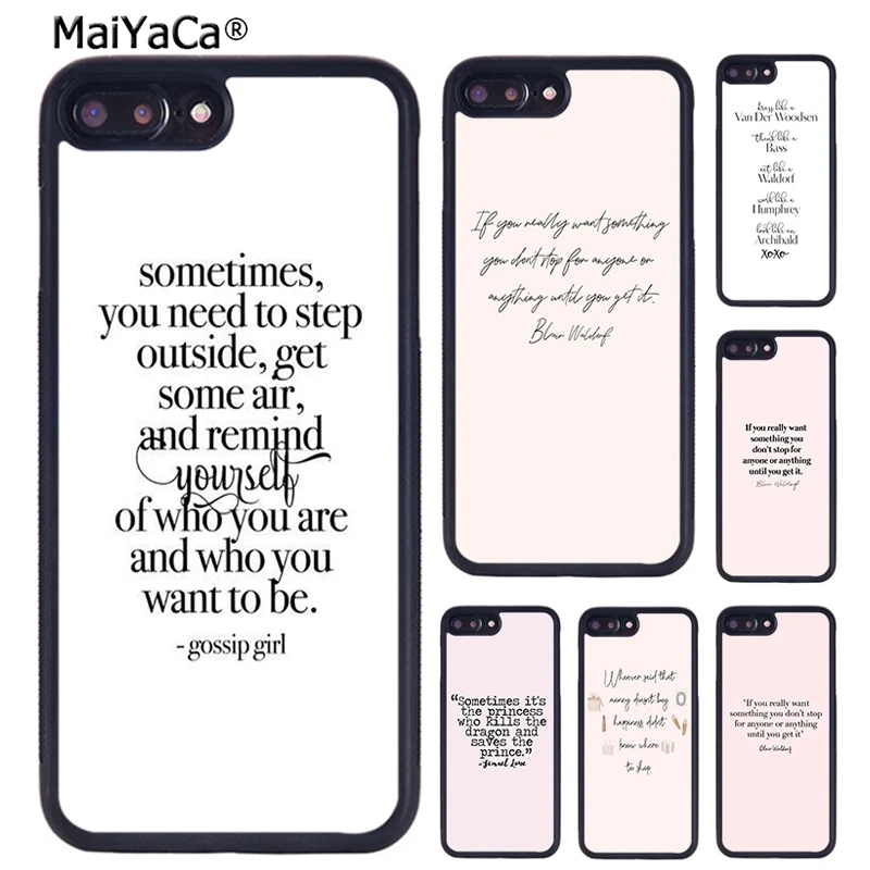 MaiYaCa Gossip Girl Quotes Phone Case Cover For iPhone 5 6S 7 8 plus 11 12 Pro X XR XS Max Samsung Galaxy S6 S7 S8 S9 S10 | Мобильные