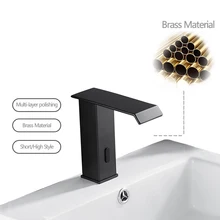 H Quality Smart Sensor Waterfall Basin Faucet Automatic Bathroom Sensor Faucet DC/AC 220V European Standard Plug Short/High Type
