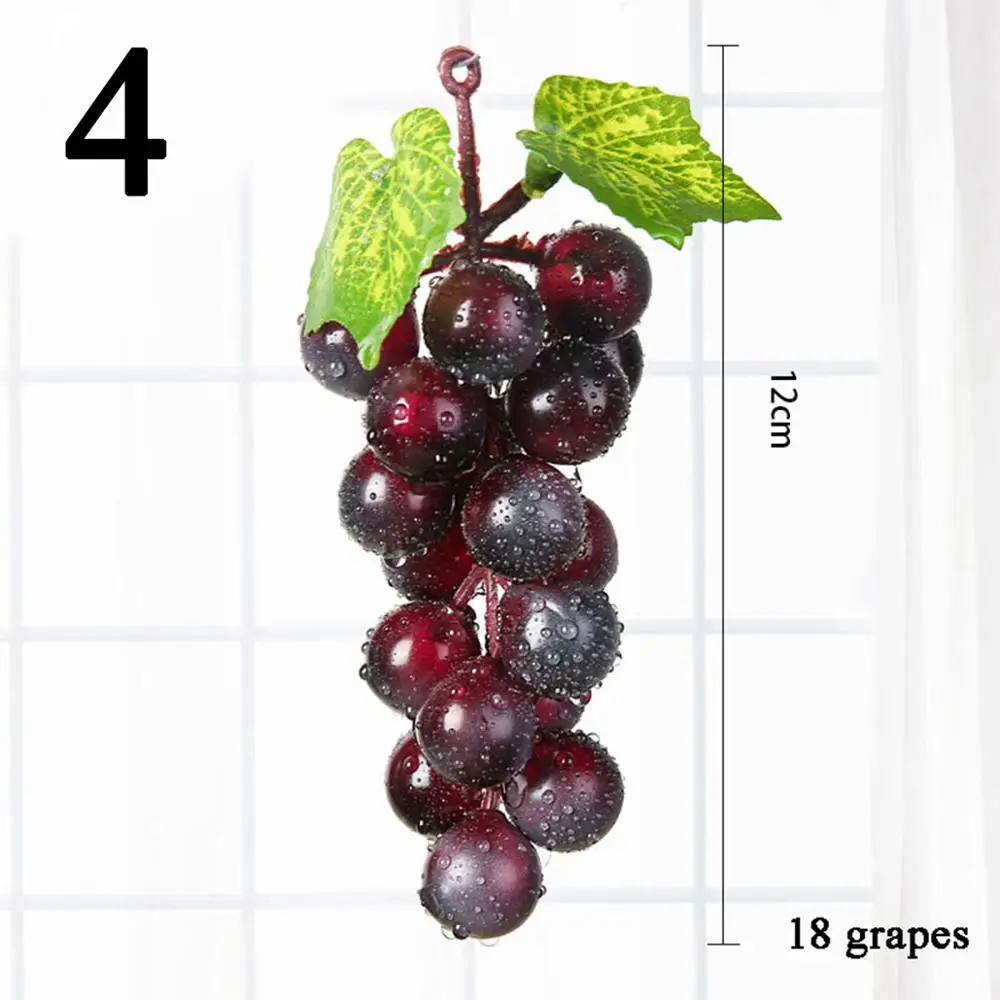 Artificial Fruit Fake Green Grapes Plastic Fake Decorative Fruit Lifelike Home Wedding Party Garden Decor Mini Simulation