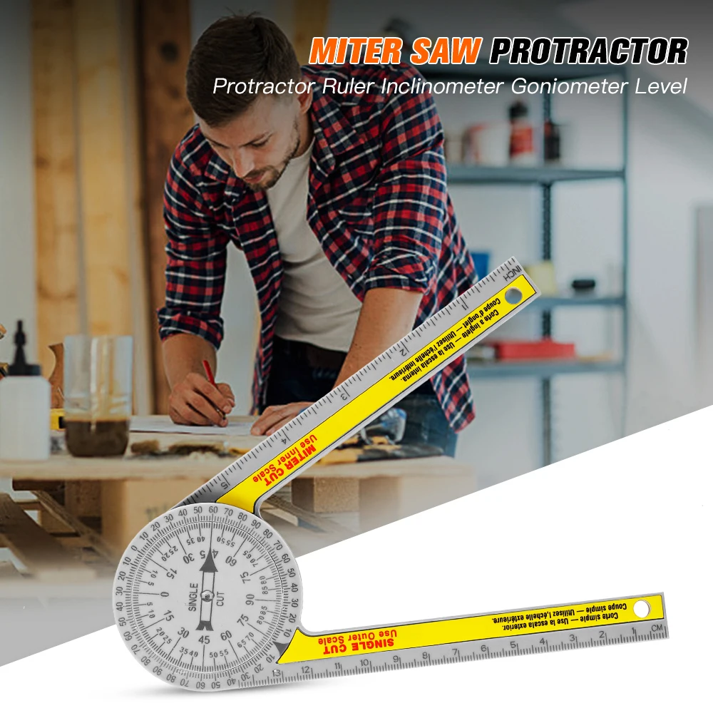 Vastar Miter Saw Protractor Angle Finder Miter Gauge Goniometer Angle