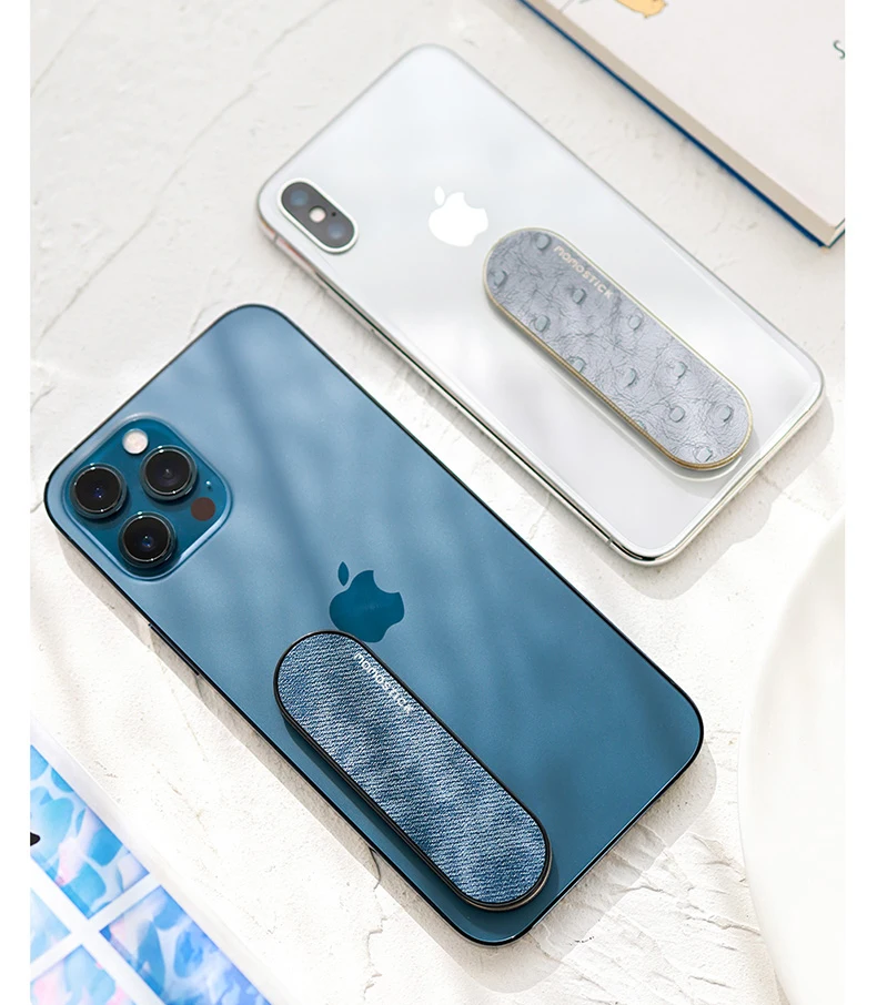 phone holder for desk Finger Ring Holder Phone Ring Leather For Mobile Phone Wireless Charger Grip Stand Universal Magnetic Attractable Back Sticker phone stand for desk