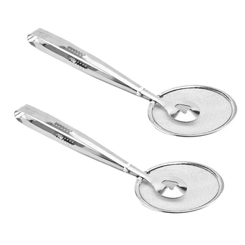

2 Pcs Kitchen Accessories Stainless Steel Fried Food Fishing Oil Scoop Kitchen Gadget and Barbecue Brush