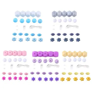 

Round Shaped Silicone Baby Teether Bead Mini Star DIY Jewelry Pacifier Chain Accessories Beads Nursing Set