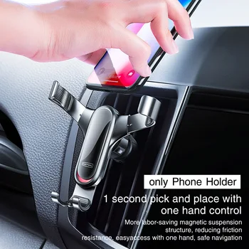 

Zinc Aluminum Alloy Easy Operate Universal Air Vent Car Phone Holder 360 Degree Rotation Clip Mount Stable Gravity Auto-Clamping