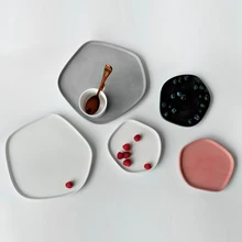  concrete Plate silicone molds cement tray moulds candle holder molds handmade tray molds 