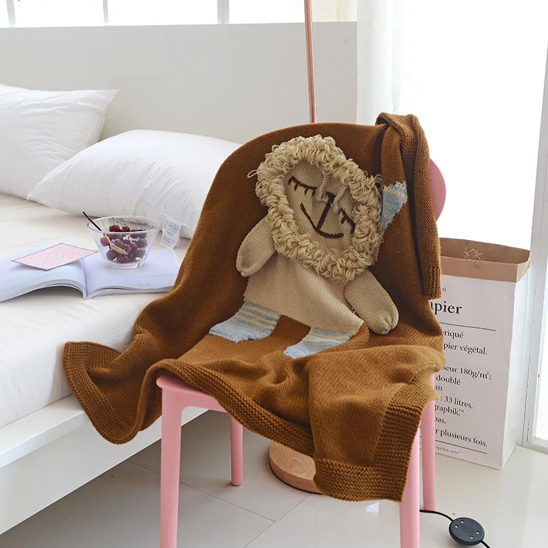 

Cute cartoon ins wind pure cotton baby blanket wool blanket sofa blanket air conditioning blanket knit blanket