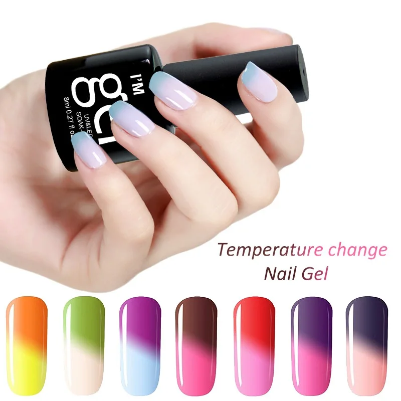 

Gel Nail Polish 8ml Temperature Change Soak Off LED UV Gel Ongle Shimmer Varnish Negels Nails Art Manicure Lacquer Esmalte Para