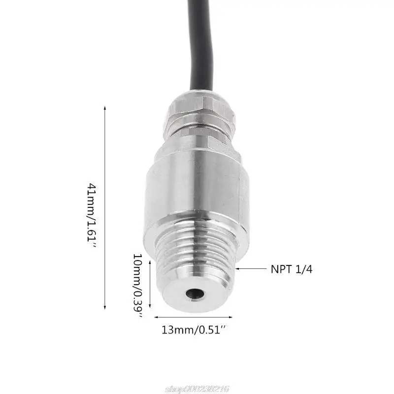 DC 5V 1/4 NPT Pressure Transducer Transmitter Sensor Stainless Steel Oil Air Water 10/20/30 Bar JY27 12