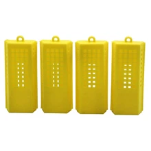 50 шт пчелиная клетка Пчеловодство транспортная клетка Длинная желтая пчеловодство инструмент почта пчела Многофункциональная Пластиковая Пленница королевская клетка анти-быть