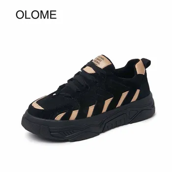 

2020 Winter New Shoes Women Fashion Brand Thick Bottom Footware Female Leisure Sneakers Real leather Ladies Casual Trainers Warm