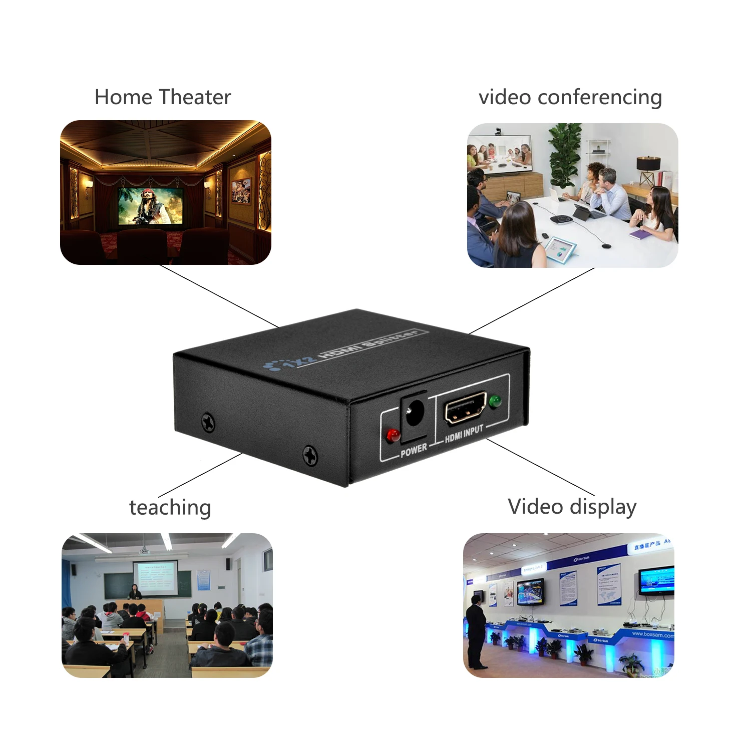 1080P сплиттер адаптер 2 порта HDMI аудио видео v1.3b 1x2 HDMI сплиттер удлинитель для PS3 HD tv 3D дисплей HDMI сплиттер удлинитель