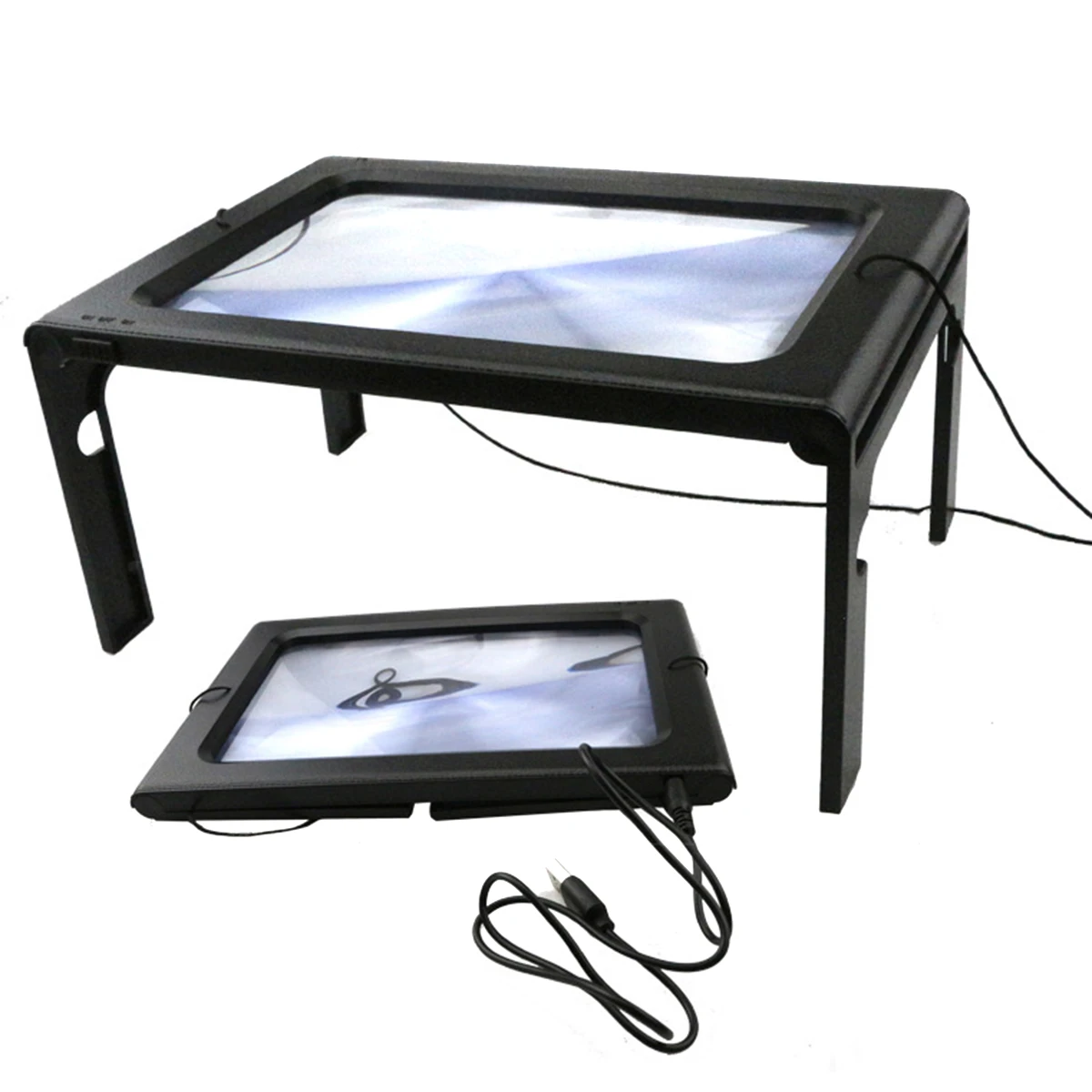 

Magnifying Glass A5 Hands-Free 3x Magnifying Glass With Light USB 6LED Magnifier Magnifying Glass For Reading Repairing