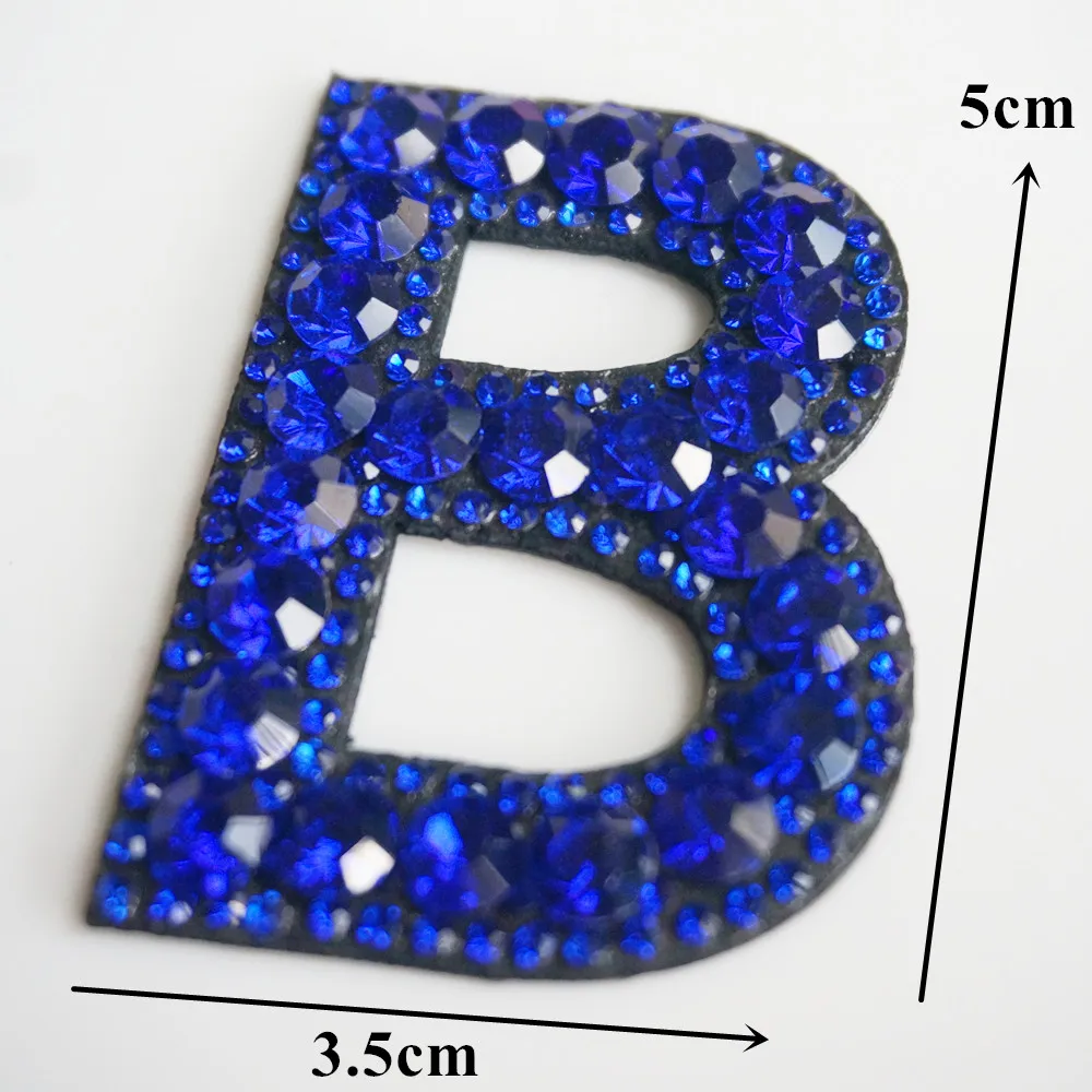 3 Inch Blue Alphabet A-Z Letters Appliques Iron on Patches for T-Shirt Jeans DIY 