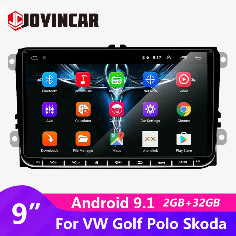 Автомобильный мультимедийный плеер 9 дюймов 2 Din Android 1 GPS радио для VW Volkswagen Golf Polo skoda