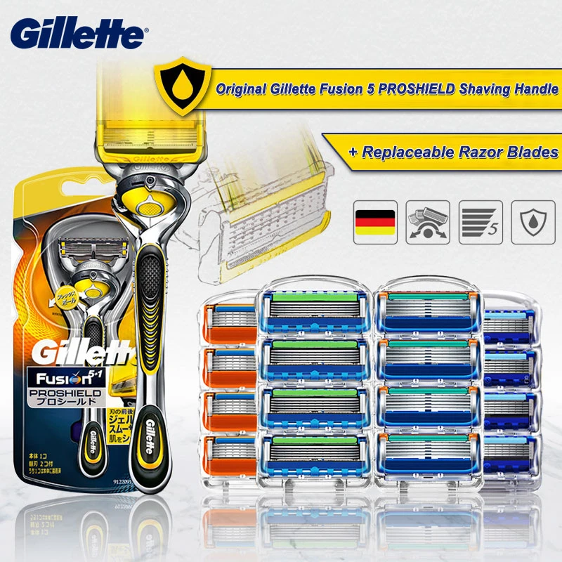 Gillette Fusion 5 Proshield Безопасность прямые лезвие ручное бритвенный станок кассеты для