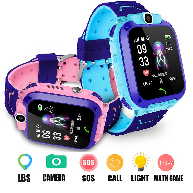 Kid Multi Function LBS Call Smart Watch With Camera Flashlight IP67 Waterproof Smartwatch Children Gift For IOS Android | Электроника
