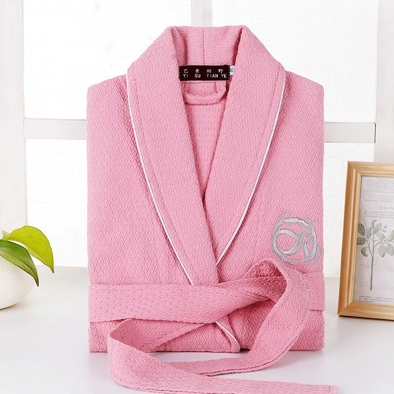 Men's Robe 100% Cotton Summer Waffle Bath Robe Japanese Kimono Robes Men Dressing Gown Bathrobe Bridesmaid Men Sleeping Robes