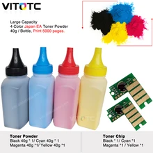 Microplaquetas coloridas da restauração do pó dos cartuchos de toner de 4 pces compatíveis para o workcentre 6510 6515 n dn dni de xerox grande capacidade