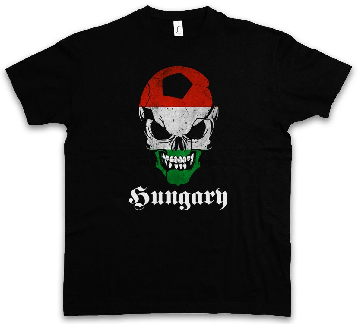 

Classic Hungary Footballer Skull Flag T Shirt Fan Hooligan Banner