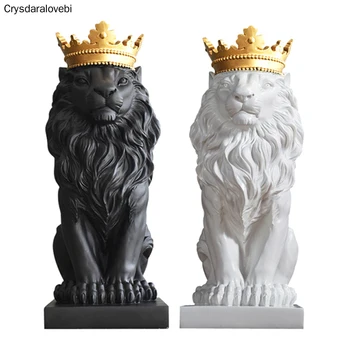 

Abstract Resin Lion Sculpture Crown Lion Statue Handicraft Decorations Lion King Modle Home Decoration Accessories Gifts