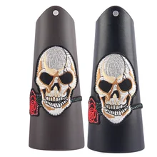 Готический панковский кожаный нарукавник, нарукавник с вышитым розовым черепом, нарукавник, нарукавник, нарукавники, косплей костюм