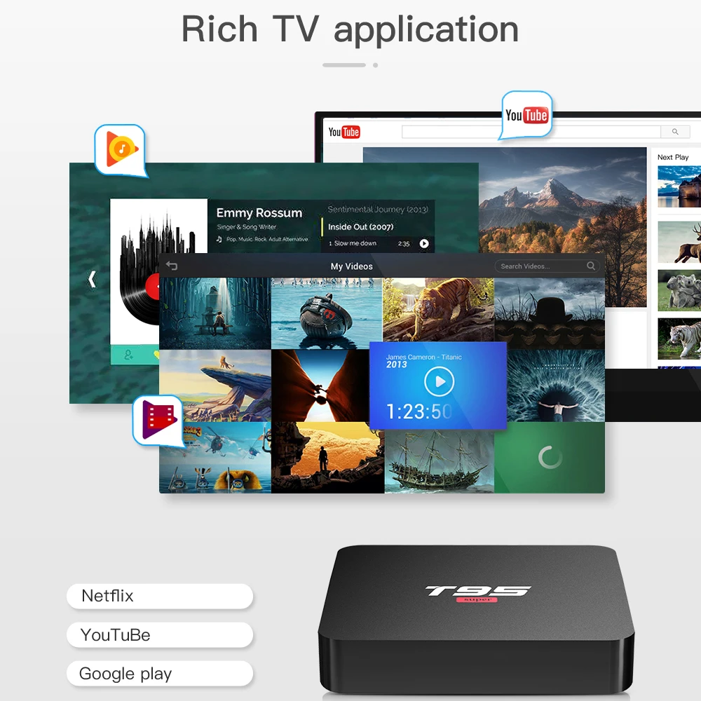 T95 супер Смарт ТВ приставка Android 10,0 Allwinner H3 четырехъядерный Поддержка WiFi 3D 4K H.265 Netflix Youtube медиаплеер телеприставка