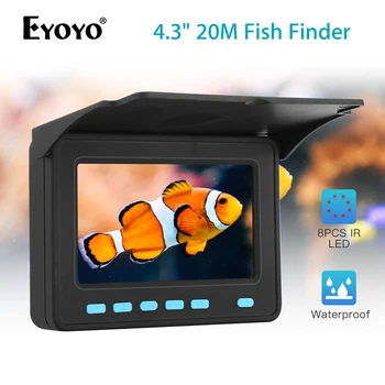 

Eyoyo Portable 4.3inch Fish Finder with sun-visor 8pcs LED Night Vision Underwater 1000TVL Fishing Camera 10000mAh Battery