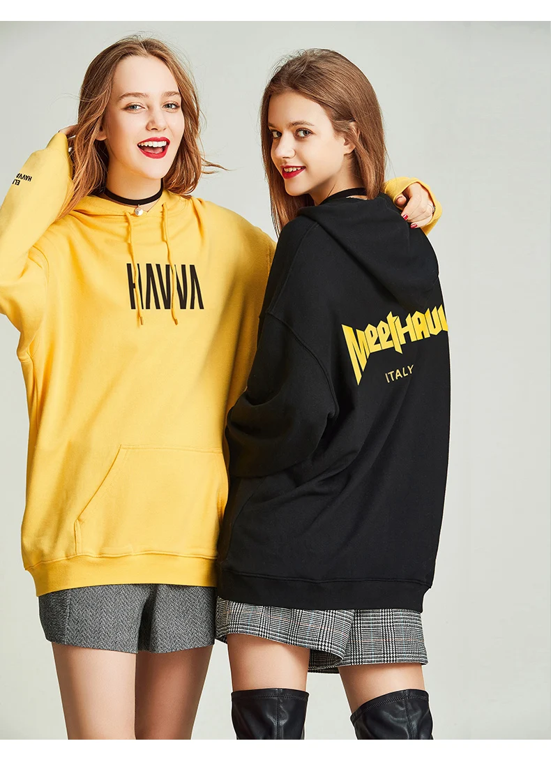 HAVVA autumn and winter new fashion hooded cotton pullover loose jumper women V31340