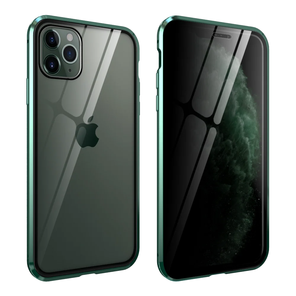 360 Полный Магнитный чехол для iphone 11 11pro MAX стеклянный чехол для iphone X XS XR MAX чехол Магнит Противоугонная закаленная стеклянная крышка - Цвет: Бежевый