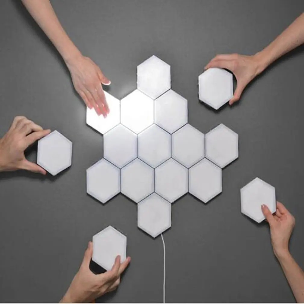 Creative Background Wall Decoration Lamp Living Room Bedroom Atmosphere Lamp 3 Lamps Quantum Lamp Honeycomb Lamp
