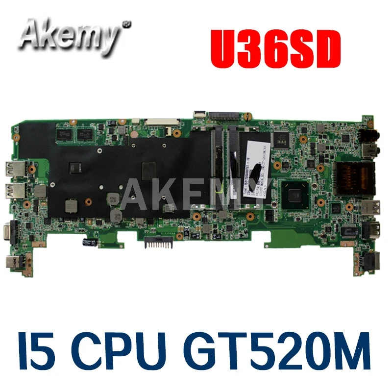 U36SD i5 Series CPU Processor For Asus U36S U36SG U44SG laptop motherboard REV 2.1 Mainboard GT520M N12P-GV-B-A1 DDR3 Tested OK |