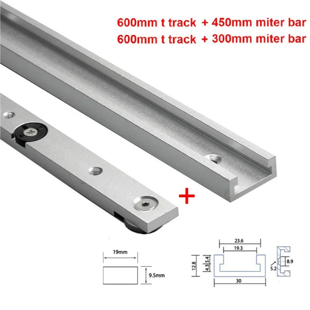 1 Set Aluminum Alloy Miter T Track Slide Chute And Miter Bar Slider Table Saw Woodworking Workbench DIY