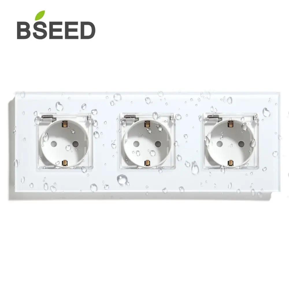 Водонепроницаемая Тройная фотоэлектрическая Евророзетка BSEED 110 250 В белая черная