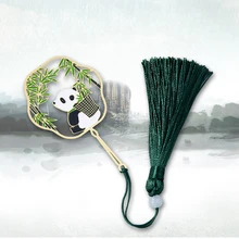 Золотая металлическая полая панда кисточка Закладка китайское национальное сокровище канцелярская папка для книг офисная школьная Изысканная школьная принадлежность