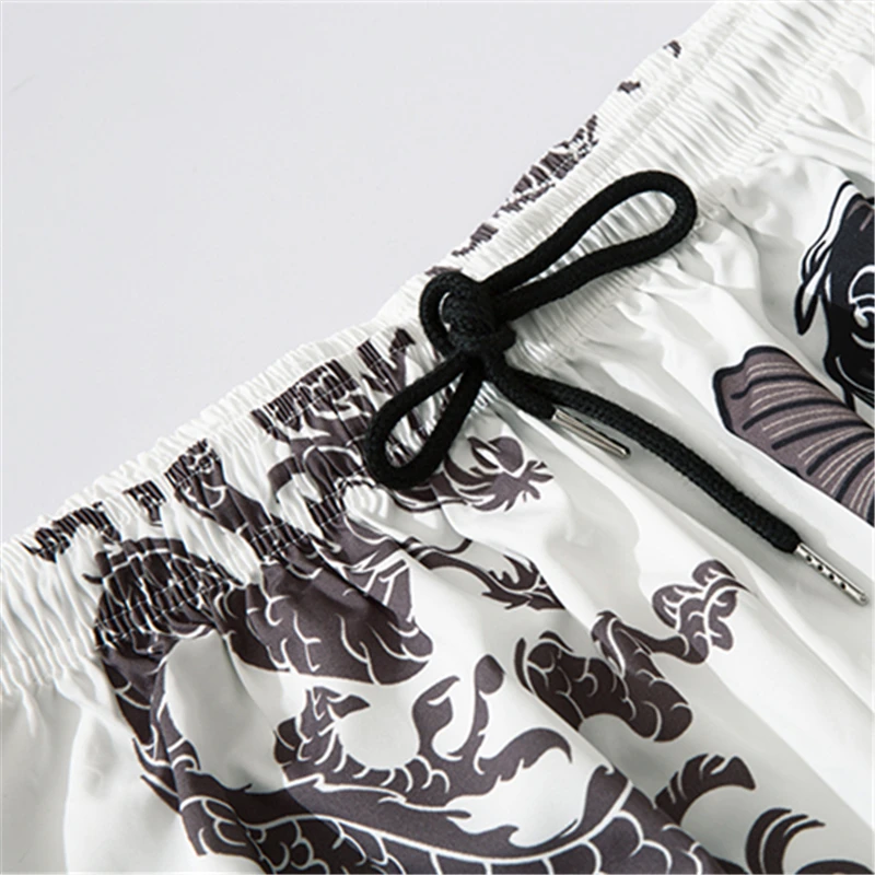 Japanese Kimono Pants Vintage Bloom Harajuku Waves Print Casual Trousers Women Men Traditional Asian Clothing