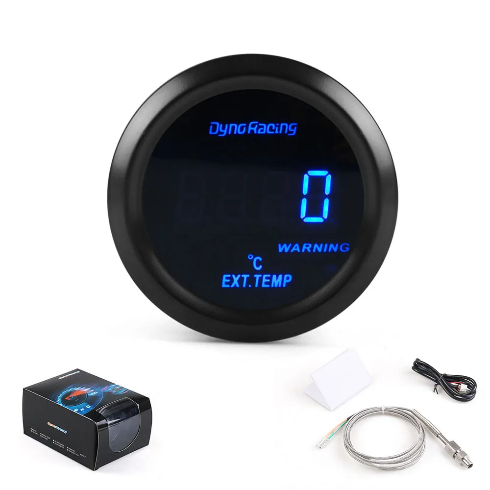 Digital Thermometer Digital Temperature Controller Car Gauge Exhaust Temperature Sensor Dynoracing 2" 52mm Exhaust Gas Temperature Gauge Digital Exhaust Gas Temp Gauge Blue Led EGT EXT Car Meter With Sensor