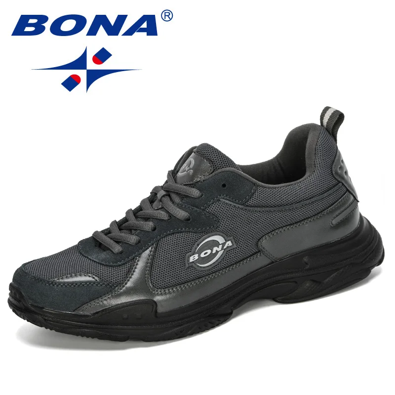 

BONA 2019 New Designer Casual Shoes Lace-Up Men Lightweight Trainers Walking Sneakers Tenis Feminino Zapatos Leisure Footwear