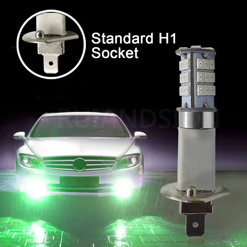 2pcs H1 H3 Truck Car Auto Fog Road Bulb Driving Light 2835 33SMD Amber LED 12V 24V White Red Blue Green Universal Ruiandsion