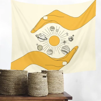 

Tarot Hanging Tapestries Moon Sun Star Tapestry Hippie Wall Hanging Celestial Wall Carpets Dorm Decor Psychedelic Tapestry