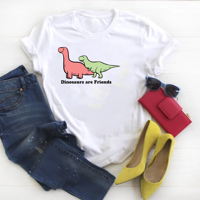 Женская футболка в стиле Харадзюку с коротким рукавом принтом утки черепа милый