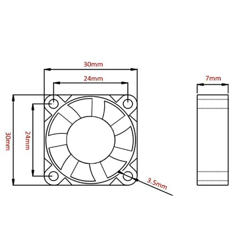 Jovem Uon Mini Ventilador de Resfriamento sem Escova Peças de 30 mm 3cm 5v 12v 30 mm x 30 mm x mm - Imagem 3