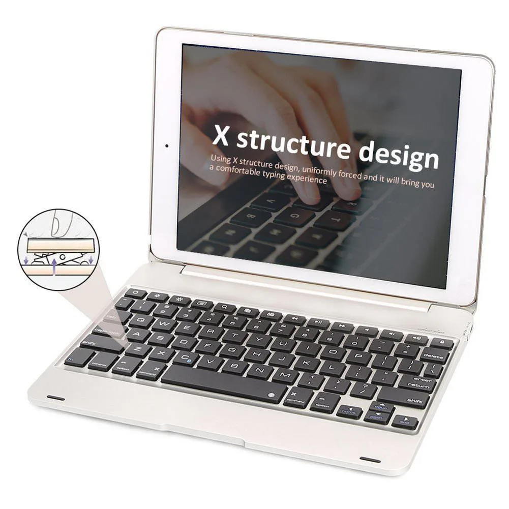 9 7 Chargeable Bluetooth Keyboard Fo iOS Apple Ultra Thin Folding Wireless Keyboard For iPad Pro 4