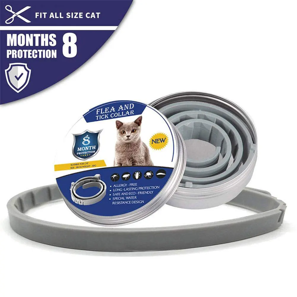 Cats Collar Anti Flea Ticks Mosquitoes Outdoor Adjustable Pet Collar cats Accessories 8 Months Long term Protection