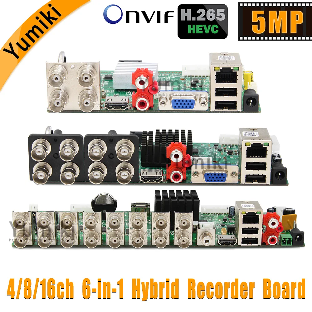 Плата AHD DVR 6 в 1 265 + 16 каналов/8 каналов/4 канала для камер 5 Мп 4 МП 1080P 720P сохраняет